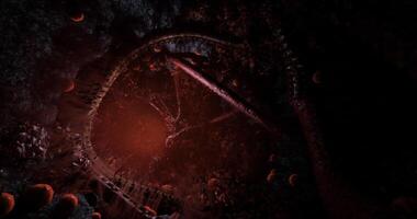 CGI Exploring a dark underwater environment filled with mysterious life forms video