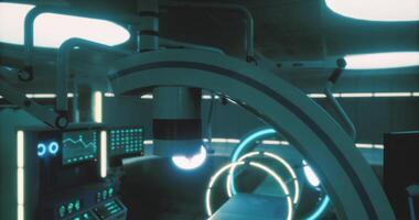 CGI Advanced medical technology showcased in futuristic operating room design video