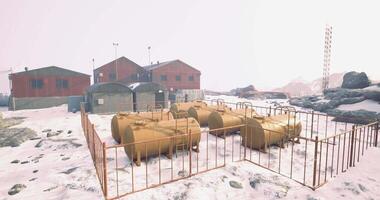 CGI Research station with storage tanks located in a snowy landscape video