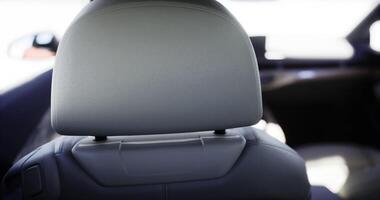 CGI Seat view inside a modern vehicle showcasing a minimalistic interior style video