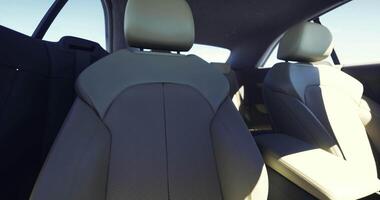 CGI Interior design of a modern car with spacious seating for passengers video