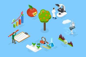 3D Isometric Flat Conceptual Illustration of Integrated Pest Management , Innovative Technologies in Farming vector