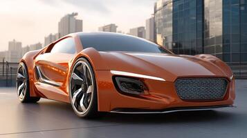 Polished car body photo with curved lines