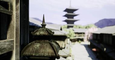 CGI Historic street with traditional architecture and pagoda in the background video