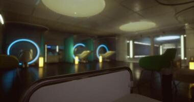 CGI Exploring a futuristic habitat on Mars with advanced living spaces and designs video