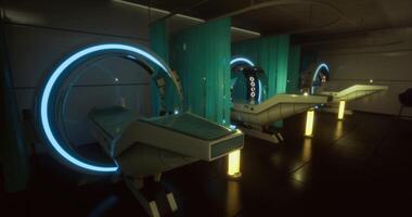 CGI Futuristic research facility with advanced technology on Mars video