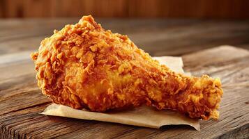 Crispy chicken leg with realistic texture wallpaper photo