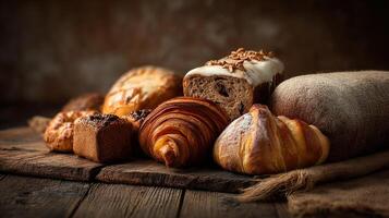 Sharp rustic bakery photo of fresh pastries