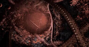 CGI Intricate underground world with vibrant foliage and alien like structures video