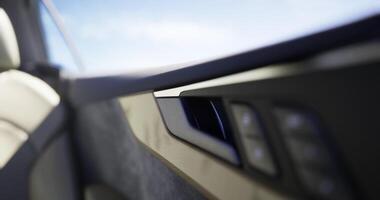 CGI Close up view of modern car interior with sleek design and technology features video