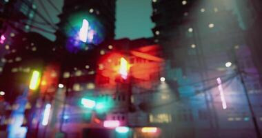 CGI Vibrant city lights create an energetic atmosphere during nightfall video