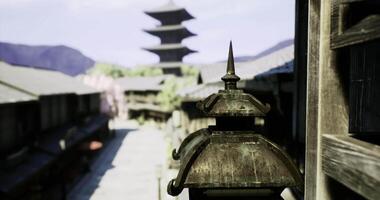 CGI Traditional architecture and pagoda in a tranquil village setting video