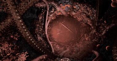 CGI Exploring a mysterious underwater cave filled with strange marine life video