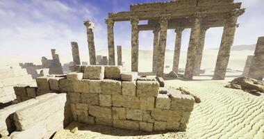 CGI Ancient ruins in a vast desert landscape under a clear blue sky video