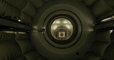 CGI Exploration of a futuristic spacecraft interior design and layout concepts video