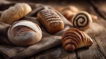 Close-up rustic bakery photo in detailed view