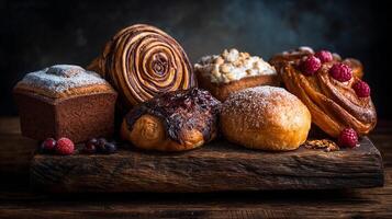Sharp detailed rustic bakery table photo