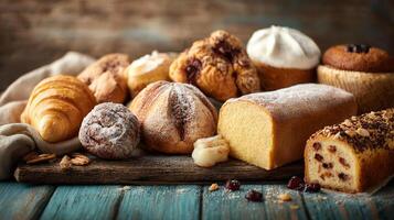 Rustic bakery textures in close-up bakery photo
