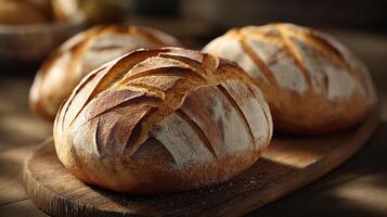 Beautiful texture and crust bread photo of rustic artisan bread