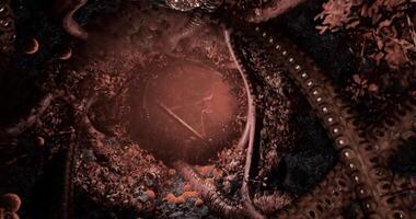 CGI Intricate view of an alien landscape with organic structures and textures video