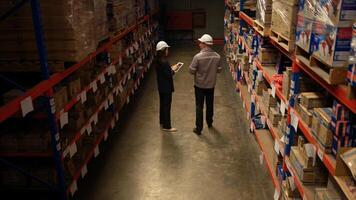 Business woman and warehouse workers are reviewing the list of items based on the documentation,30 photo