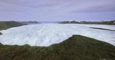 CGI Expansive view of a glacier melting in a remote natural landscape video