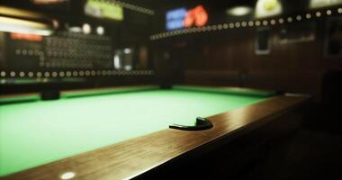 CGI Pool table in a dimly lit bar with cozy atmosphere and vibrant decor video