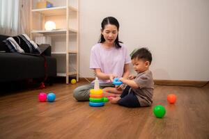 While in vacation at home, a mother engages in activities with little kid,83 photo