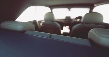 CGI Interior view of a modern car showcasing seats and dashboard details video