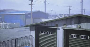 CGI Industrial area with warehouses and storage units on a cloudy day video