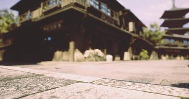 CGI Traditional architecture and serene courtyard in an old town during daylight video
