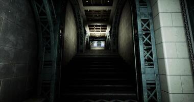 CGI Staircase leading to an illuminated room in an architectural structure video