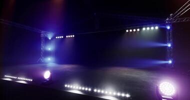 CGI Stage setup with colorful lighting for a live performance event video