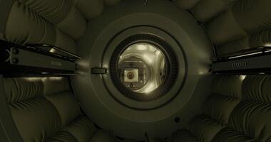 cgi se inuti en trogen Plats kapsel med invecklad design element video