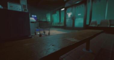 CGI Mysterious waiting area in dim light during late night hours video