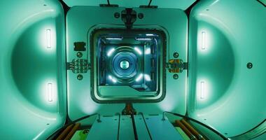 CGI Advanced technology in a futuristic chamber with glowing lights video