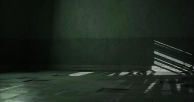 CGI Light and shadows cast across an empty room with a window at dusk video