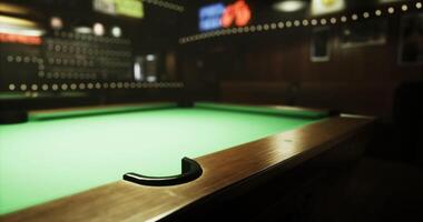 CGI Quiet atmosphere in a game room with green billiard table at night video