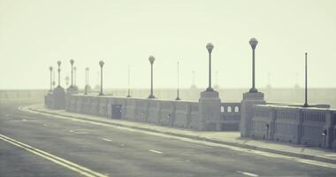 CGI A serene promenade is enveloped in fog during early morning hours video