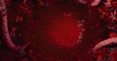 CGI Mystical red landscape with glowing elements in an otherworldly setting video