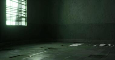 CGI Lighting and shadows create an eerie atmosphere in an empty, dimly lit room video