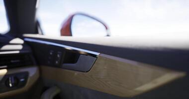 CGI Sleek luxury car interior with modern features and natural elements video
