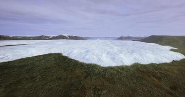 CGI Vast glacier landscape showcasing ice formations and rugged mountains video