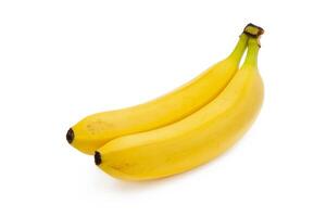 Two ripe bananas isolated on white background. Tasty bananas. Exotic. Tropical photo