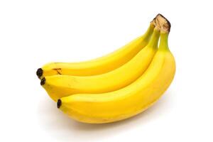 Three bananas isolated on white background photo