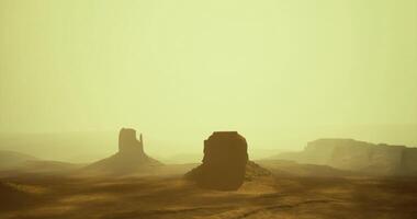 CGI Stunning desert landscape with sandstone formations at dusk video