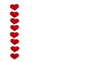 Red hearts isolated on white, copy space for text photo