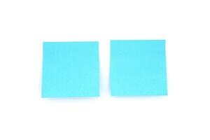 Mock-up of two empty office stickers on white background photo