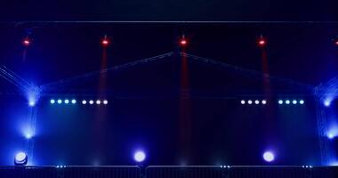 CGI Event stage setup with lighting effects in a dark venue before showtime video