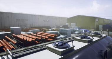 CGI Construction site with materials and equipment during daylight hours video